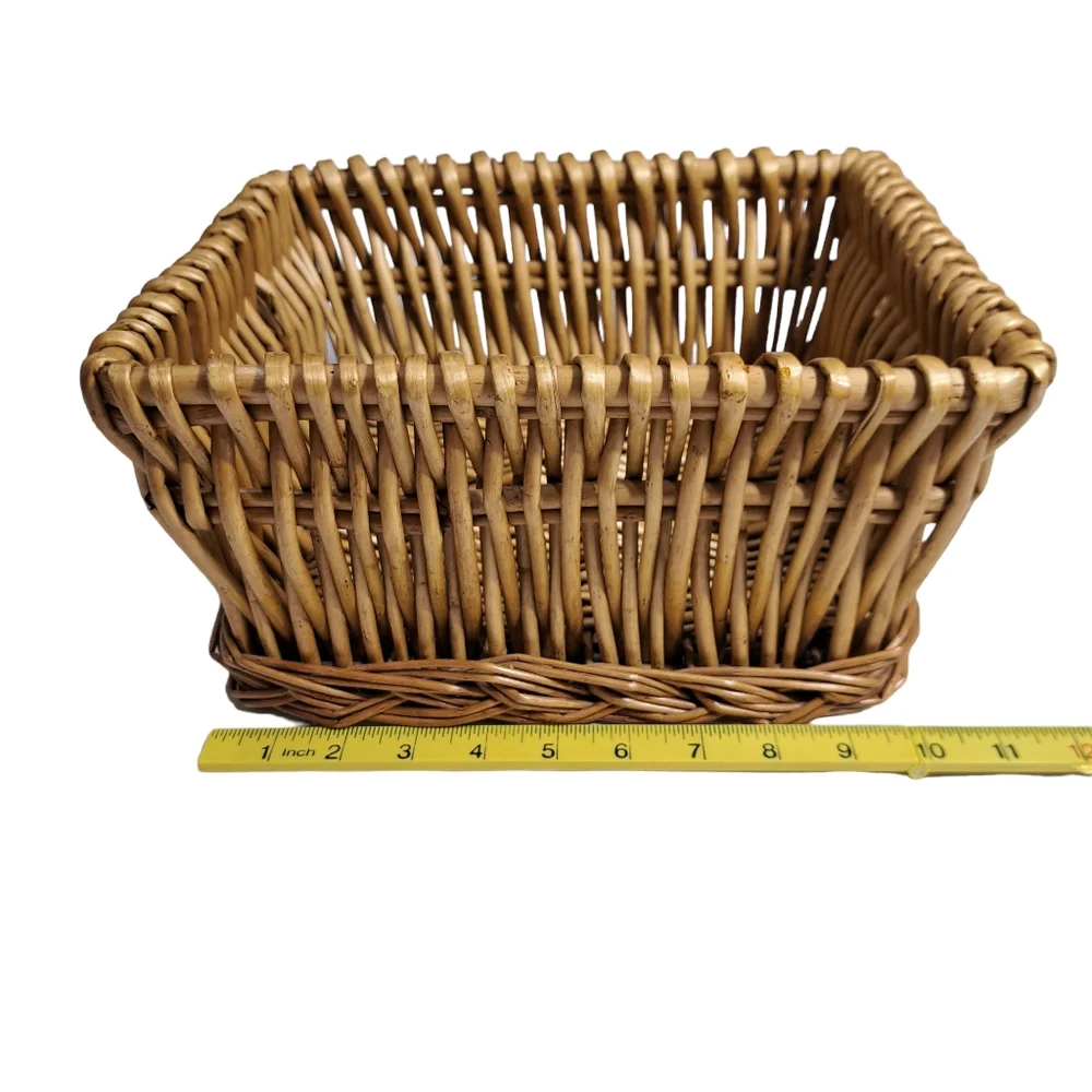 Wooven Rectangular Basket Brown Storage, Decorative, Fruit 9.5 ×‎ 8 ×6
